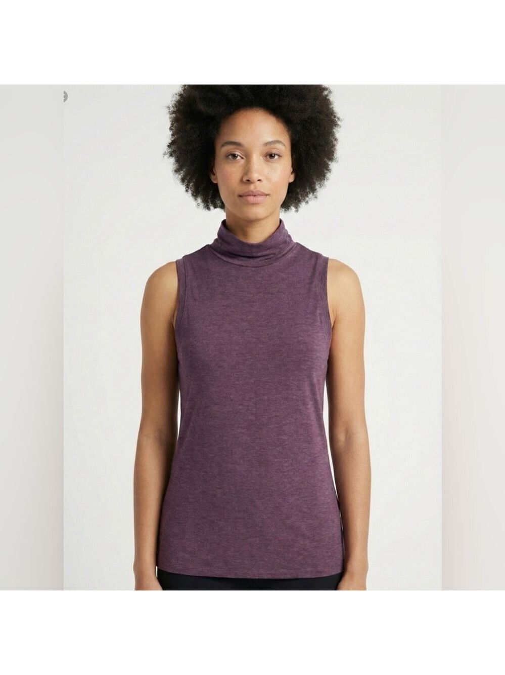 KIT and ACE Burgundy Sleeveless Stretchy Jersey Knit Turtleneck Tank US Sz M